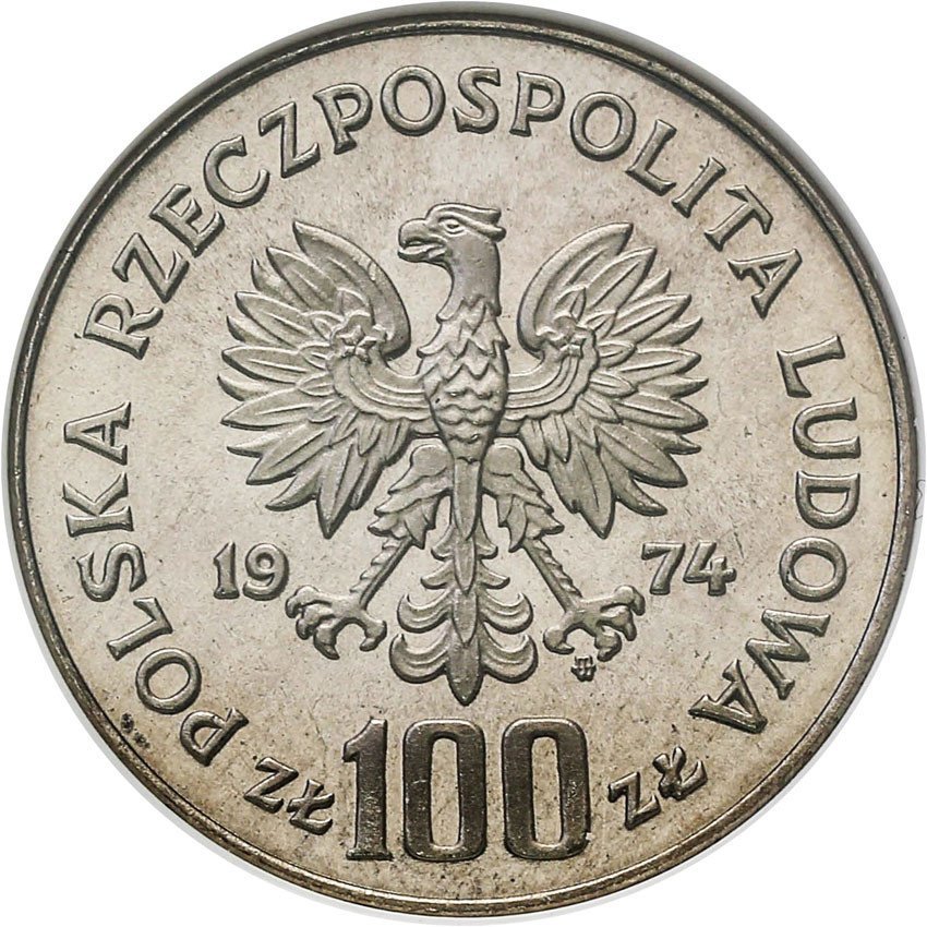 PRL. PRÓBA Nikiel 100 złotych 1974 Zamek Królewski